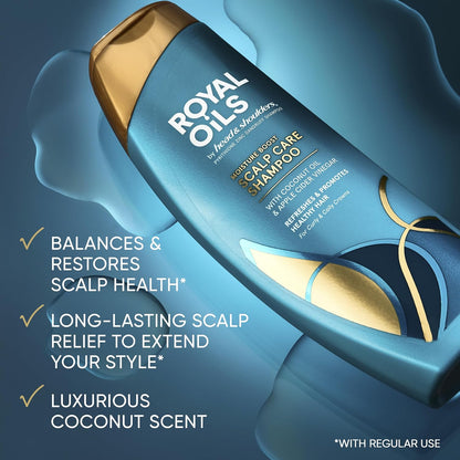 Head & Shoulders Royal Oils Moisture Boost Shampoo & Moisture Renewal Conditioner – Scalp Relief + Hydration for Natural, Curly & Coily Hair (31.4 oz Duo)
