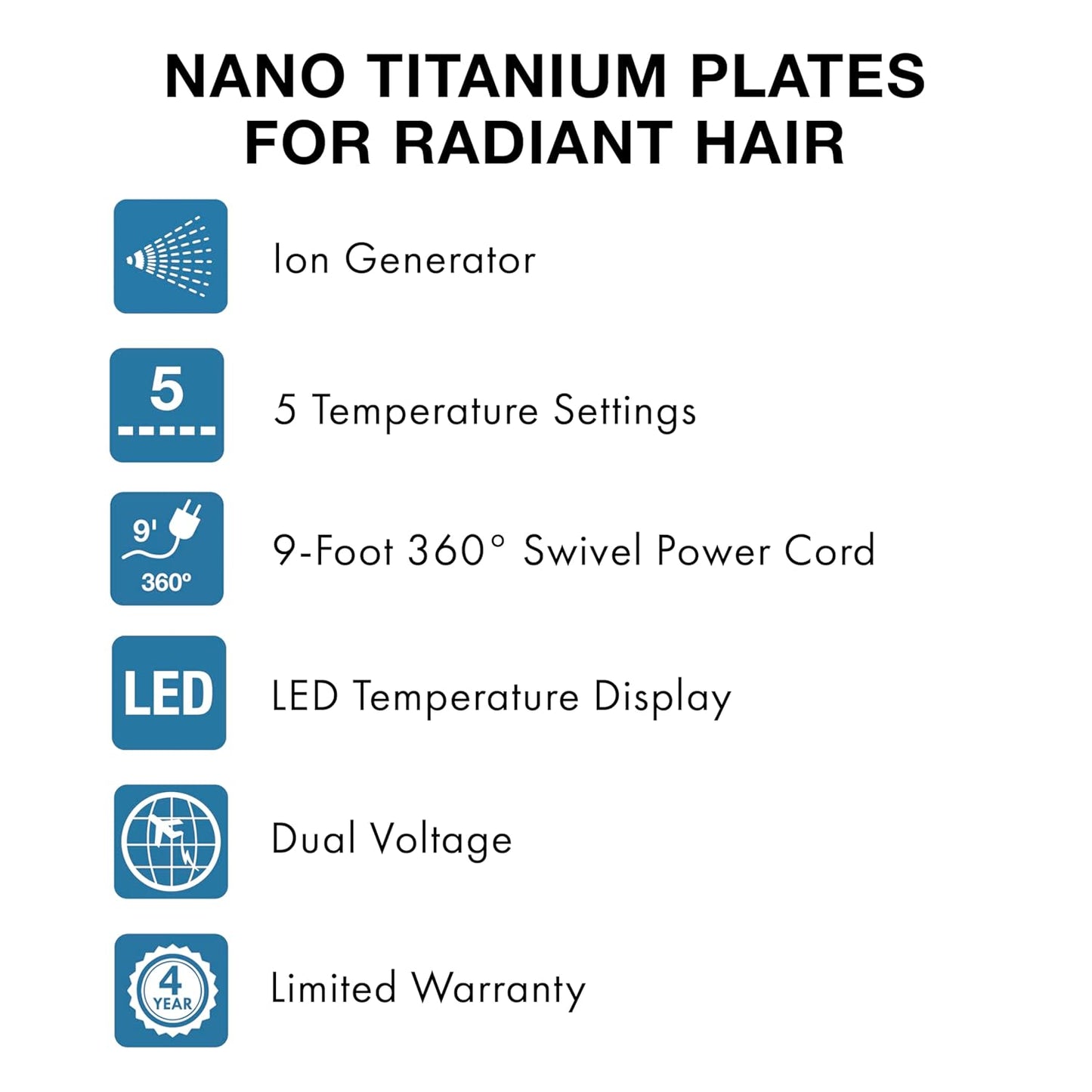 BaBylissPRO 1 1/4" Ionic Flat Iron – Professional Salon‑Grade Straightener for Smooth, Shiny, Frizz‑Free Hair