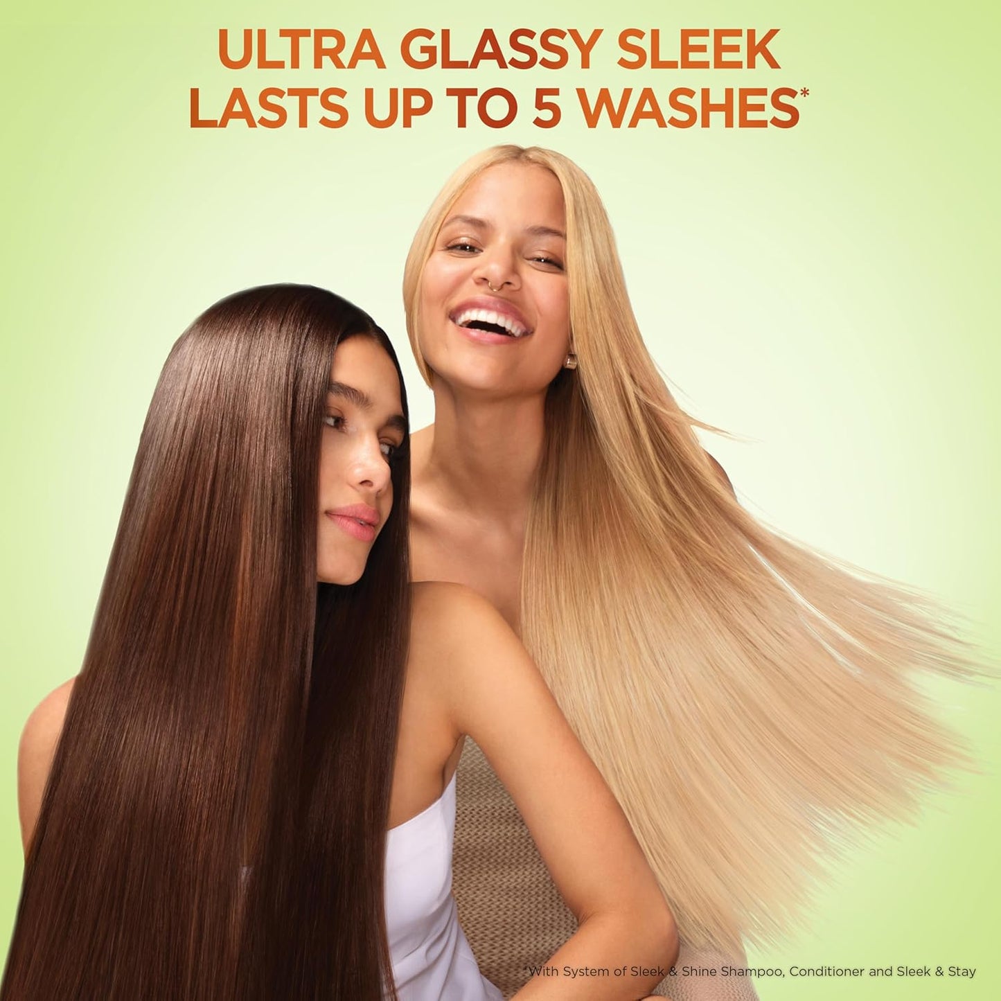 Garnier Fructis Sleek & Shine Shampoo & Conditioner Set – Plant Keratin + Argan Oil, Anti‑Frizz