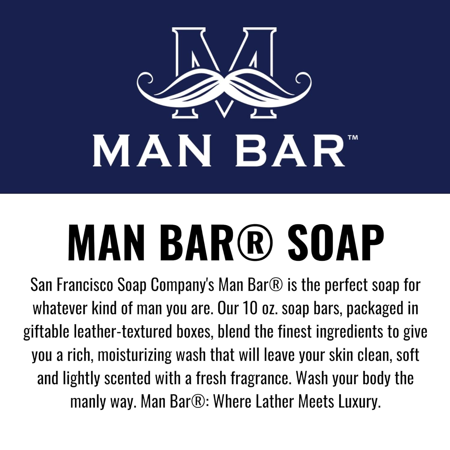 San Francisco Soap Co. Man Bar Gift Set – 3‑Piece Men’s Soap Collection, Clean Ingredients, All Skin Types, Made in the USA