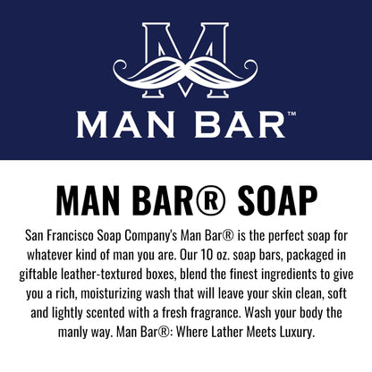 San Francisco Soap Co. Man Bar Gift Set – 3‑Piece Men’s Soap Collection, Clean Ingredients, All Skin Types, Made in the USA