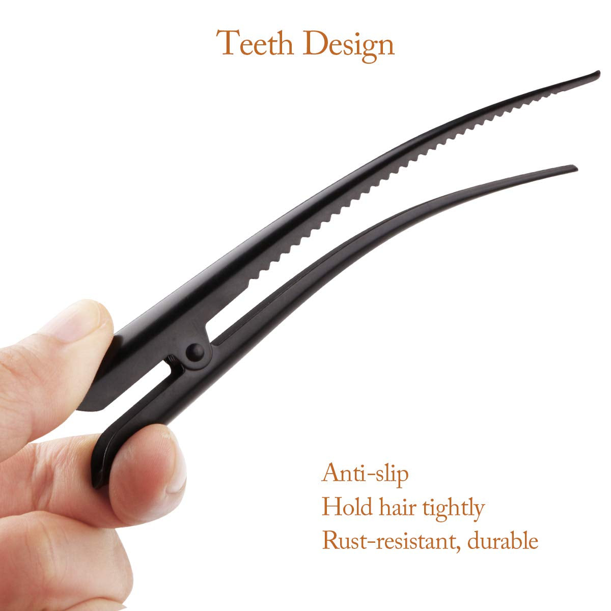 Large 5-Inch Alligator Hair Clips – Rust‑Proof Non‑Slip Metal Duckbill Sectioning Clips for Salon Styling, Thick & Thin Hair (6‑Pack, Black)