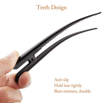 Large 5-Inch Alligator Hair Clips – Rust‑Proof Non‑Slip Metal Duckbill Sectioning Clips for Salon Styling, Thick & Thin Hair (6‑Pack, Black)