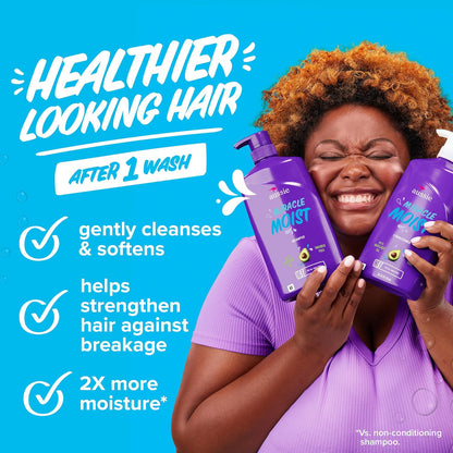 Aussie Miracle Moist Hydration Trio – Shampoo, Conditioner & 3‑Minute Deep Conditioner with Avocado Oil (Straight to Curly Hair)