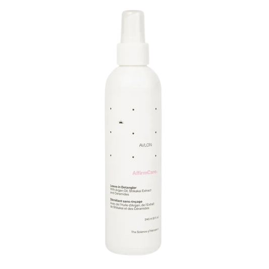 Avlon AffirmCare MoisturRight Leave-In Detangler 8oz spray bottle, lightweight moisturizing detangling treatment that smooths hair and reduces breakage