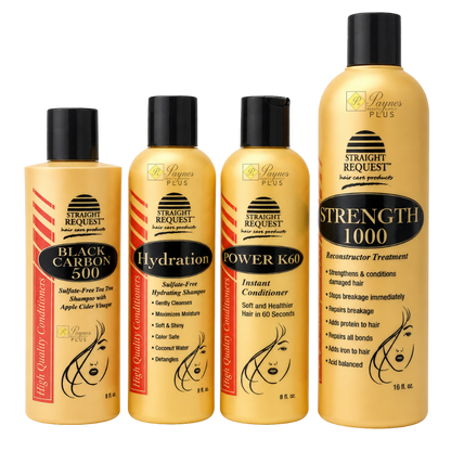 Straight Request Healthy Hair & Scalp Bundle – 4-Piece Shampoo, Treatment & Conditioner Set