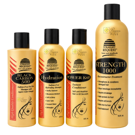 Straight Request Healthy Hair & Scalp Bundle – 4-Piece Shampoo, Treatment & Conditioner Set