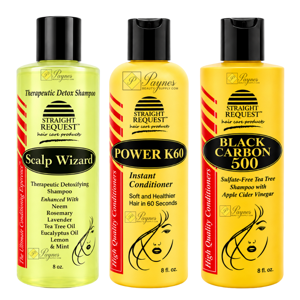 Straight Request Scalp Refresh Bundle Trio 3-Piece Bundle – Scalp Wizard, Black Carbon 500 & Power K60