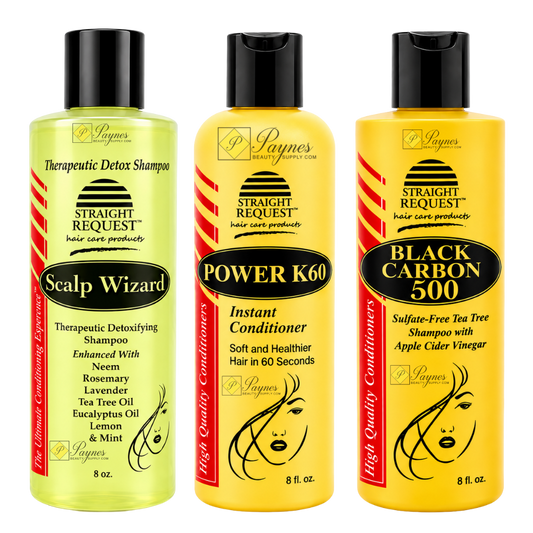 Straight Request Scalp Refresh Bundle Trio 3-Piece Bundle – Scalp Wizard, Black Carbon 500 & Power K60