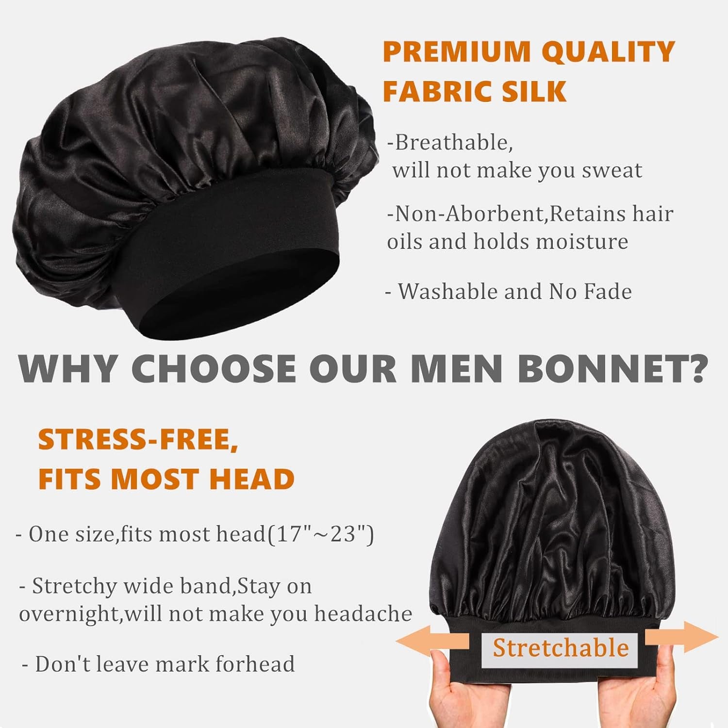 2‑Piece Matching Black Durag & Bonnet Set – Couples Hair Protection, Silky Compression & Nighttime Comfort