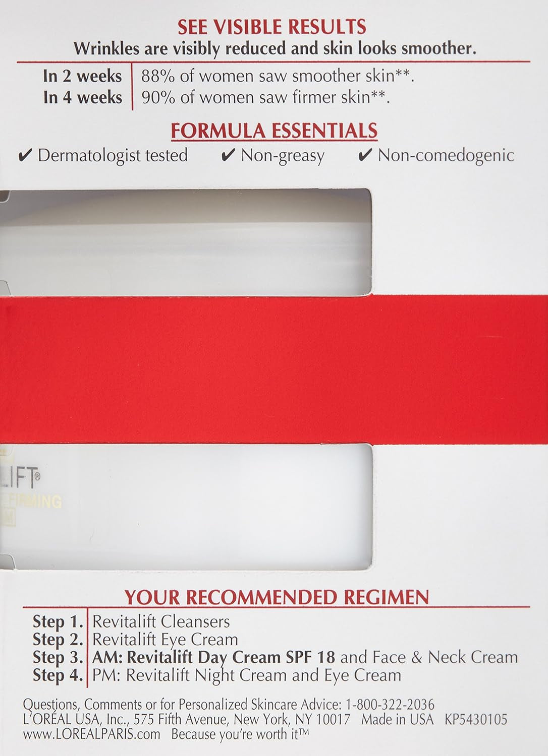 L’Oréal Paris Revitalift Anti‑Wrinkle + Firming Day Cream with SPF 18 – Anti‑Aging Moisturizer, 1.7 oz