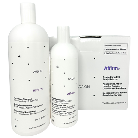 9Pack Affirm Haircare Bundle 2 Avlon strengthening and repair system with reconstructor shampoo and conditioner for damaged relaxed hair