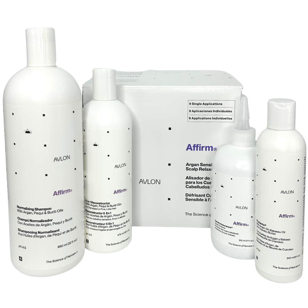 9Pack Affirm Haircare Bundle 3 Avlon strengthening and repair system with reconstructor shampoo and conditioner for damaged relaxed hair