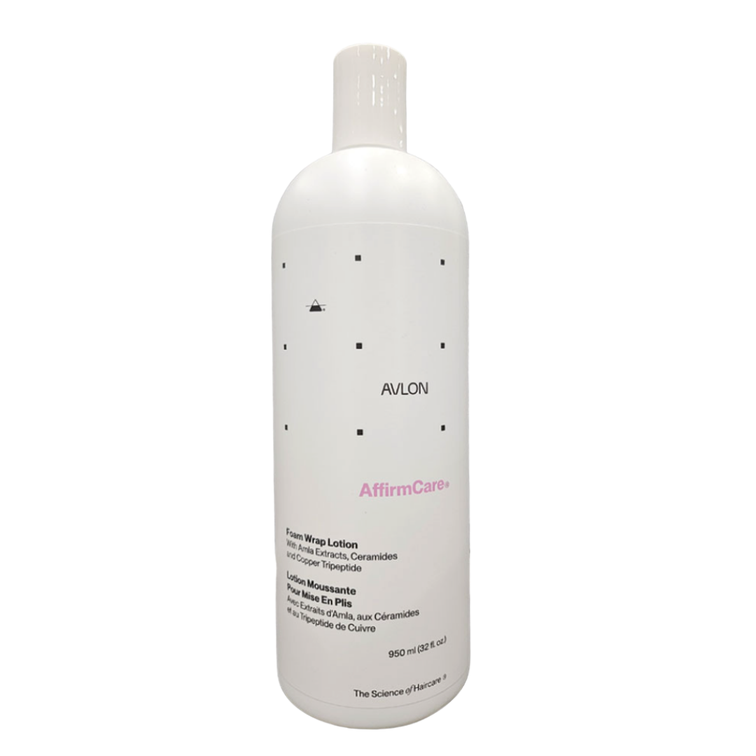 Avlon AffirmCare StyleRight Foam Wrap Lotion 32oz lightweight styling foam for wraps curls and blowouts with soft hold and shine