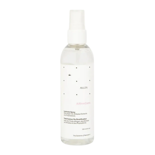 Avlon AffirmCare StyleRight Laminate Spray heat protectant shine spray for smooth silky hair with argan oil