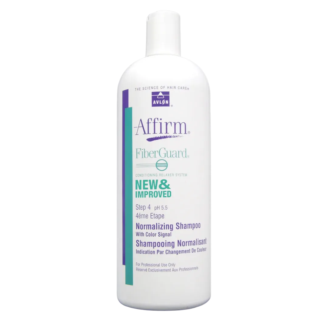 Avlon FiberGuard Normalizing Shampoo Step 4 with color indicator neutralizing relaxer residue for stronger smoother hair
