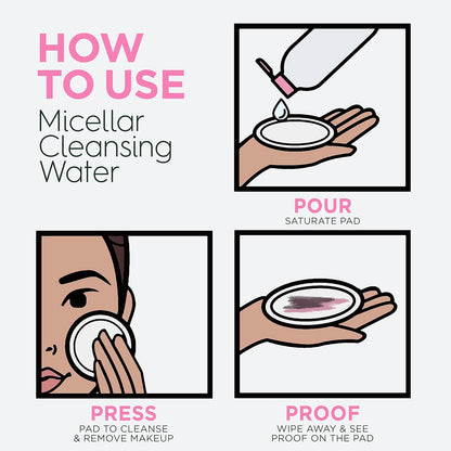 Micellar Cleansing Water Duo – All‑Skin‑Types Makeup Remover (13.5oz) + Waterproof Makeup Micellar Cleanser (3.4oz), Gentle, Hydrating, No‑Rinse Formula