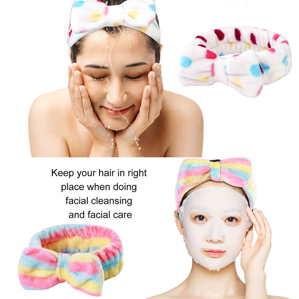 8‑Pack Bow Spa Headbands for Teen Girls – Soft Skincare Face‑Washing Headbands, Birthday Gifts & Spa Party Favors, Cute Bulk Gifts for Teens