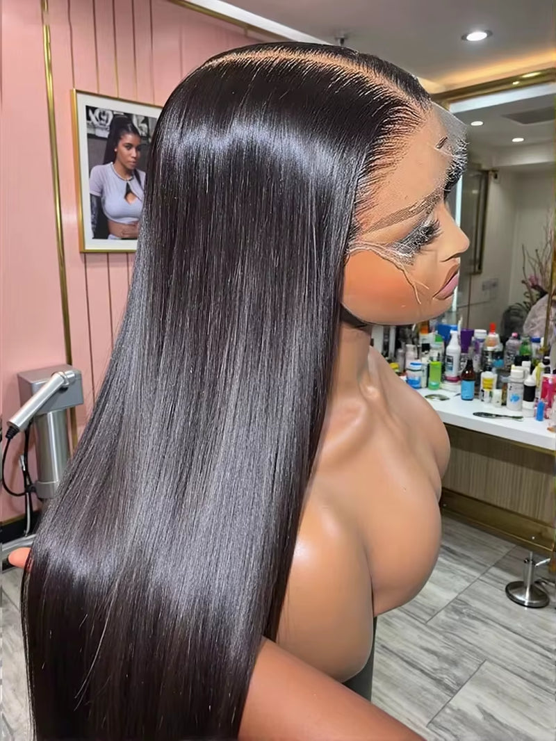 30–40 Inch Bone Straight Human Hair Wig – 13x6 HD Lace Frontal, 13x4 Lace Front, Pre‑Plucked Brazilian 100% Human Hair Wig for Women