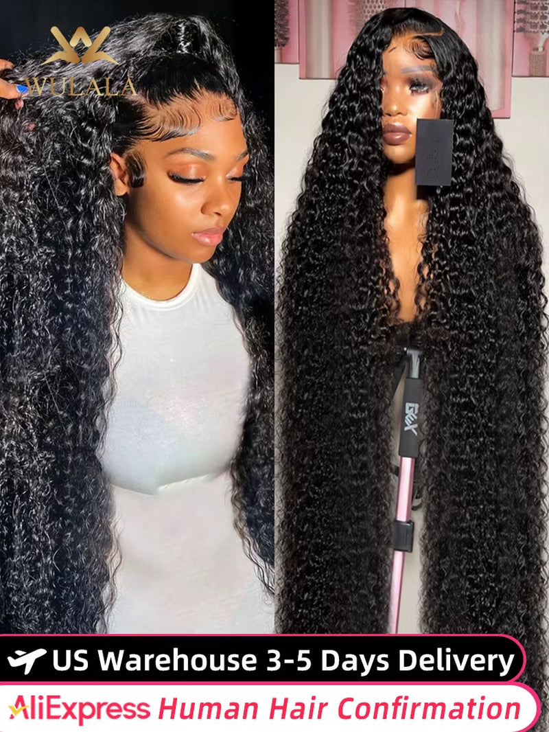 250% Density Deep Wave Human Hair Wig – 13x4 & 13x6 HD Lace Frontal, 360 HD Curly Water Wave Wig for Women, Pre‑Plucked 100% Human Hair Lace Front
