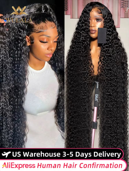 250% Density Deep Wave Human Hair Wig – 13x4 & 13x6 HD Lace Frontal, 360 HD Curly Water Wave Wig for Women, Pre‑Plucked 100% Human Hair Lace Front