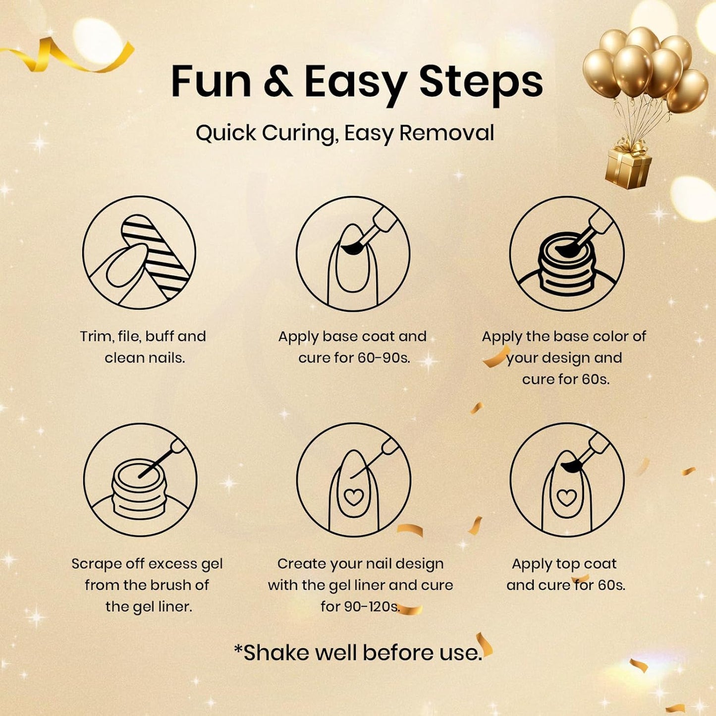 12‑Color Reflective Gel Liner Nail Polish Set – Diamond Glitter, Fine Brush Art Gel for Lines, French Tips & Designs