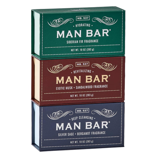San Francisco Soap Co. Man Bar Gift Set – 3‑Piece Men’s Soap Collection, Clean Ingredients, All Skin Types, Made in the USA