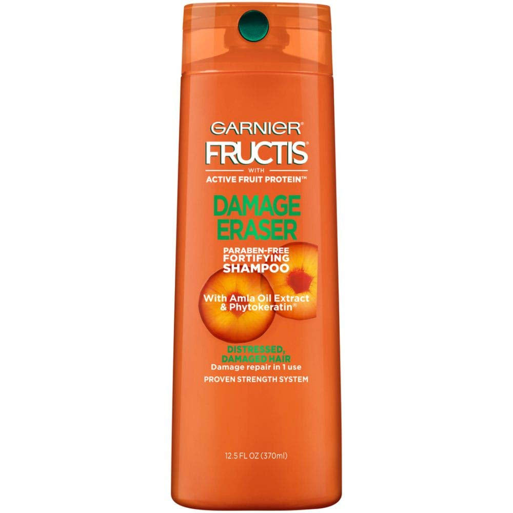 Garnier Fructis Damage Eraser Shampoo – Strength‑Rebuilding Cleanser with Amla Oil & Active Fruit Protein for Damaged Hair