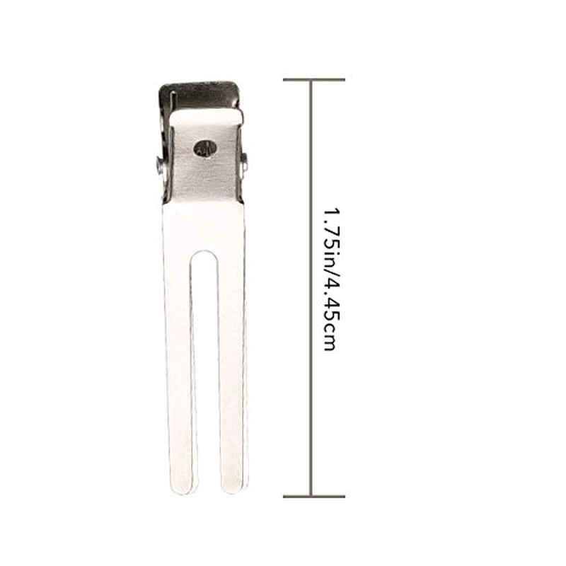 Double Prong Hair Clips – 1.75" Silver Metal Styling Clips for Holding Rollers & Sectioning Hair, Professional Salon Hair Clips for Women & Girls (80‑Count)