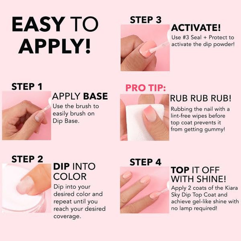 Kiara Sky Dip Powder Base Coat – Professional Strength, Long‑Lasting, No‑Lamp Application