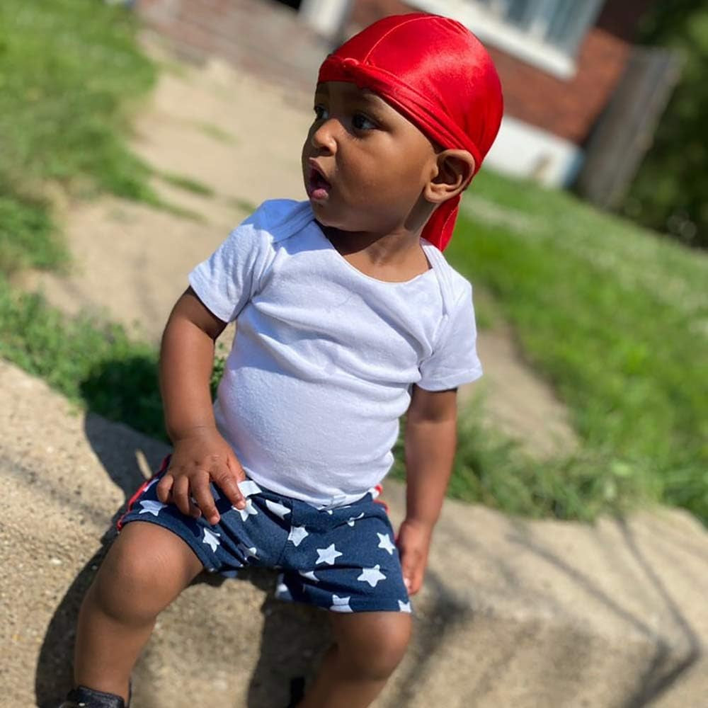 Cute Baby Silky & Velvet Durag – Compressive Wave Cap for Kids, Soft, Stylish & Protective Headwrap