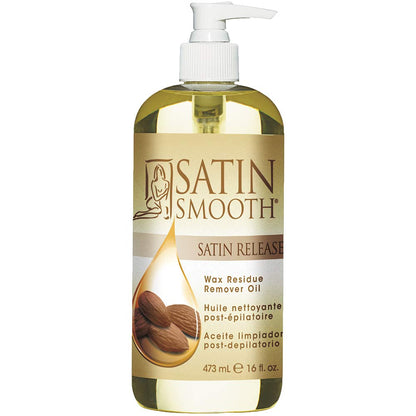 Satin Release Wax Residue Remover Oil – Fast‑Dissolving Post‑Wax Treatment for Skin, 16 oz (1‑Pack)
