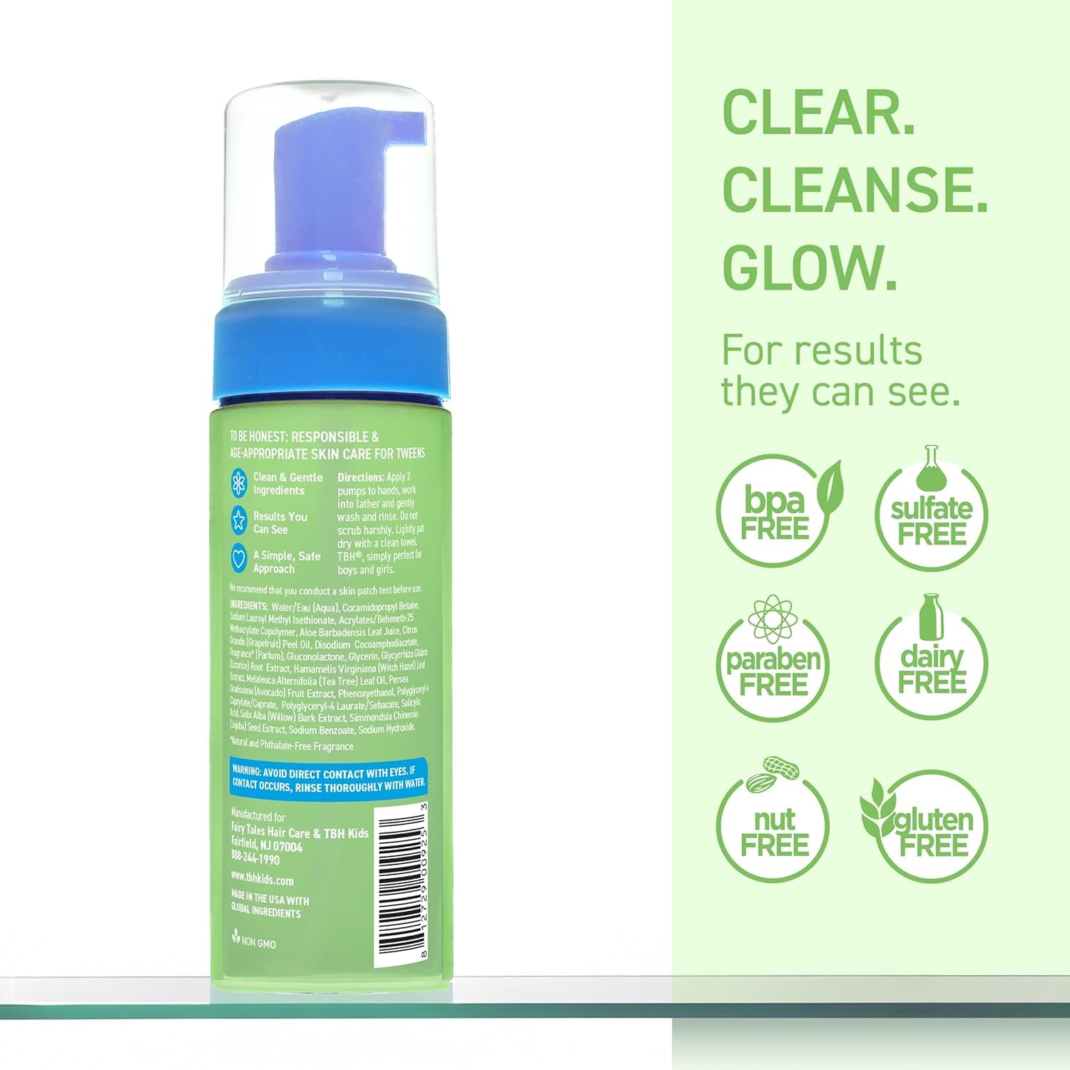 TBH Kids & Tween Foaming Face Wash – Gentle Salicylic Acid Cleanser for Breakout Control, Oil Balance & Sensitive Skin