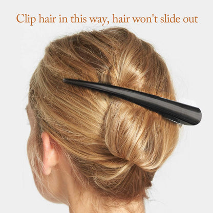Large 5-Inch Alligator Hair Clips – Rust‑Proof Non‑Slip Metal Duckbill Sectioning Clips for Salon Styling, Thick & Thin Hair (6‑Pack, Black)