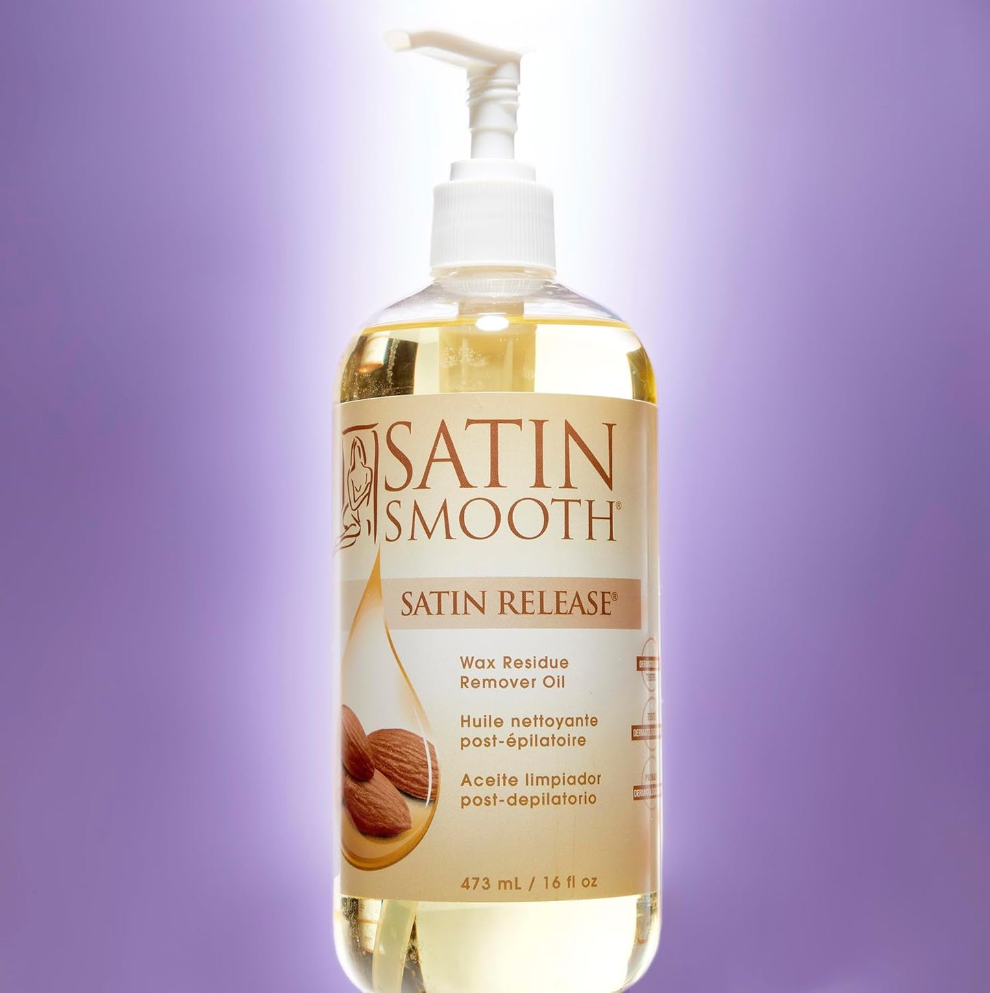 Satin Release Wax Residue Remover Oil – Fast‑Dissolving Post‑Wax Treatment for Skin, 16 oz (1‑Pack)