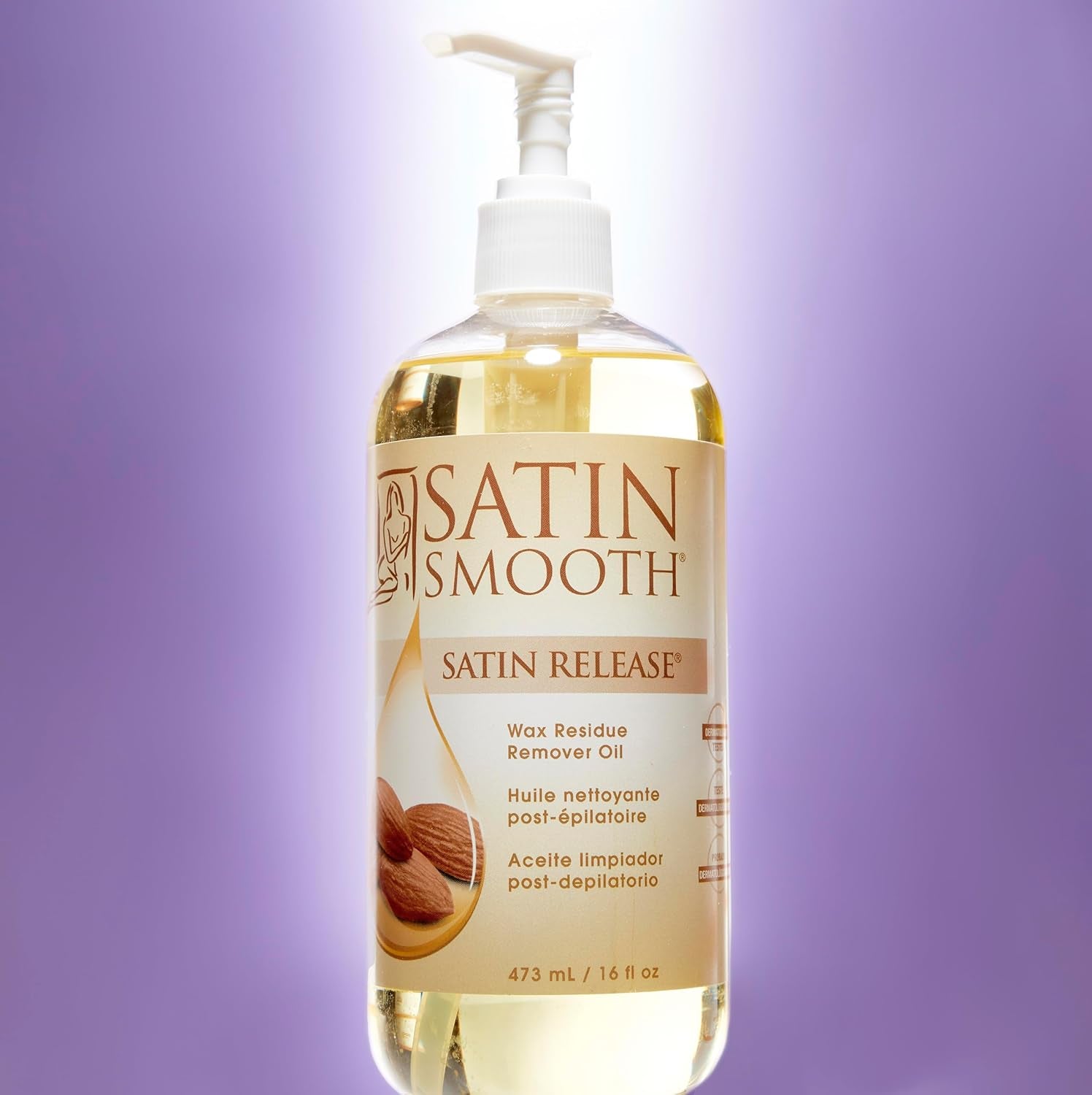 Satin Release Wax Residue Remover Oil – Fast‑Dissolving Post‑Wax Treatment for Skin, 16 oz (1‑Pack)