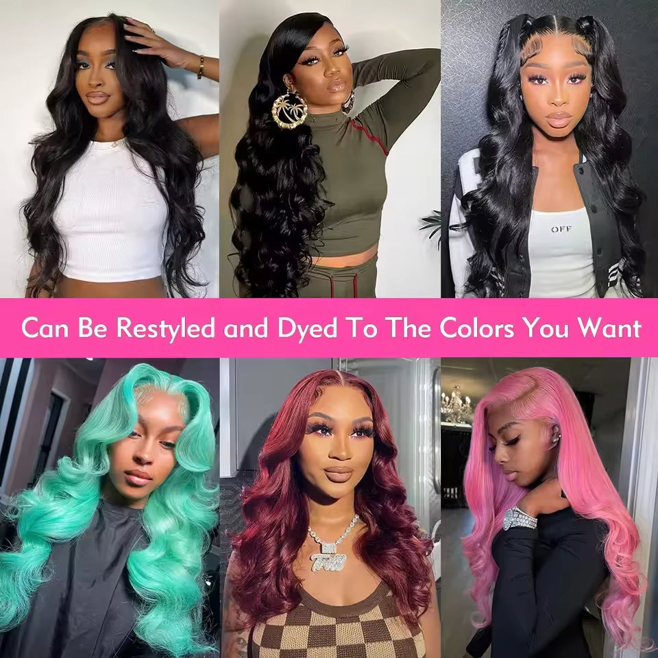 40‑Inch Body Wave Human Hair Wig – 13x6 HD Lace Frontal, 13x4 Lace Front, 360 Brazilian Pre‑Plucked Wig for Women, 250% Density