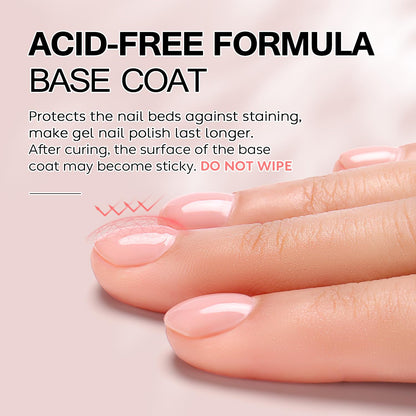 AIMEILI HEMA‑Free Base Coat – Vegan, Long‑Lasting 28+ Day Gel Foundation for Natural & Artificial Nails