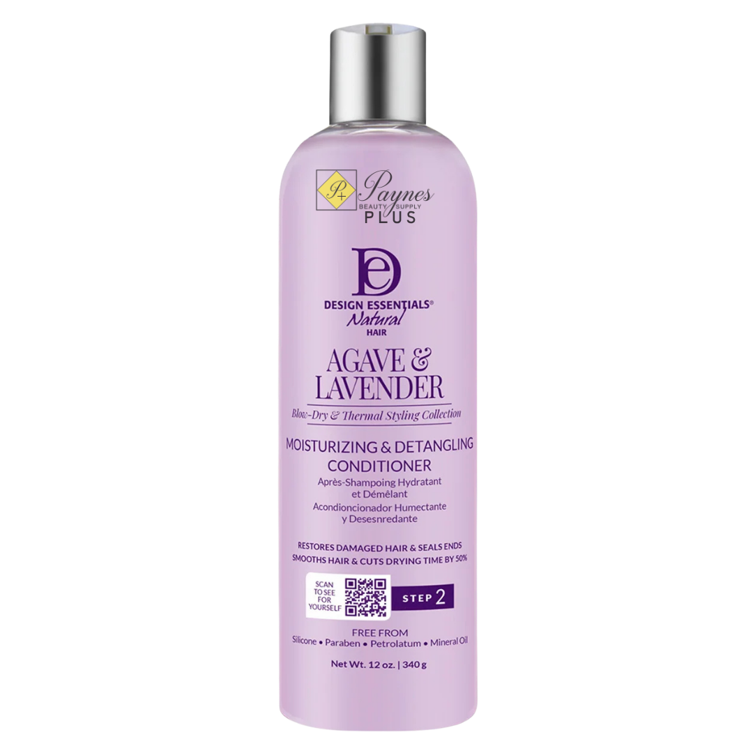 12 oz Design Essentials Agave & Lavender Moisturizing & Detangling Conditioner for hydration, softness, detangling, blowouts and silk press preparation