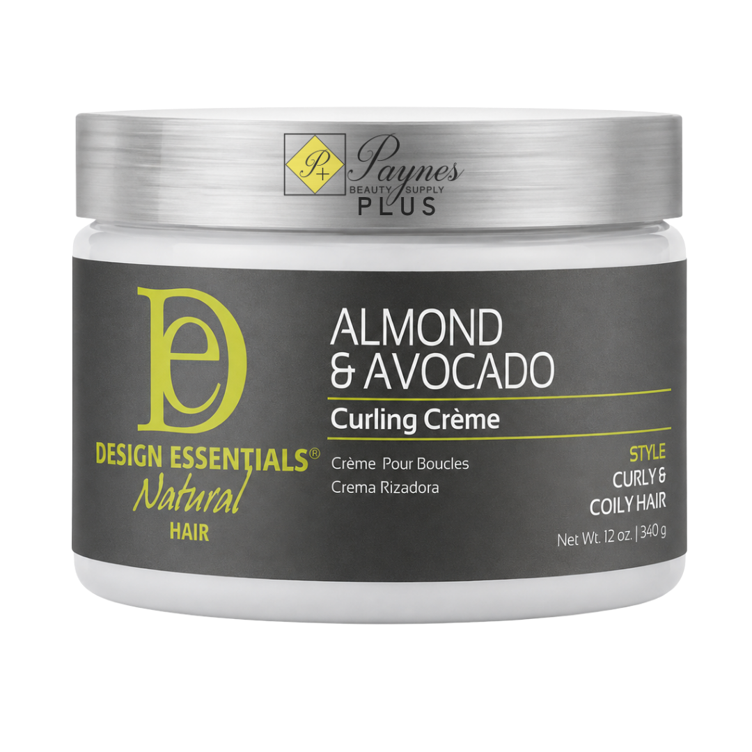 Design Essentials Almond & Avocado Curling Crème 12 oz moisturizing curl definer for 3A–4C hair twist-outs wash-and-gos and frizz control