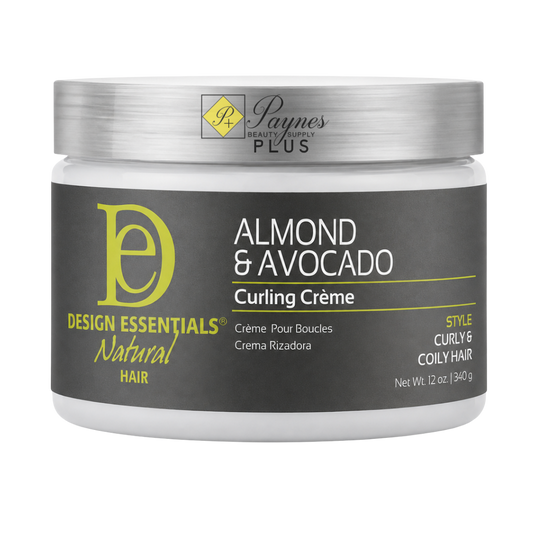 Design Essentials Almond & Avocado Curling Crème 12 oz moisturizing curl definer for 3A–4C hair twist-outs wash-and-gos and frizz control
