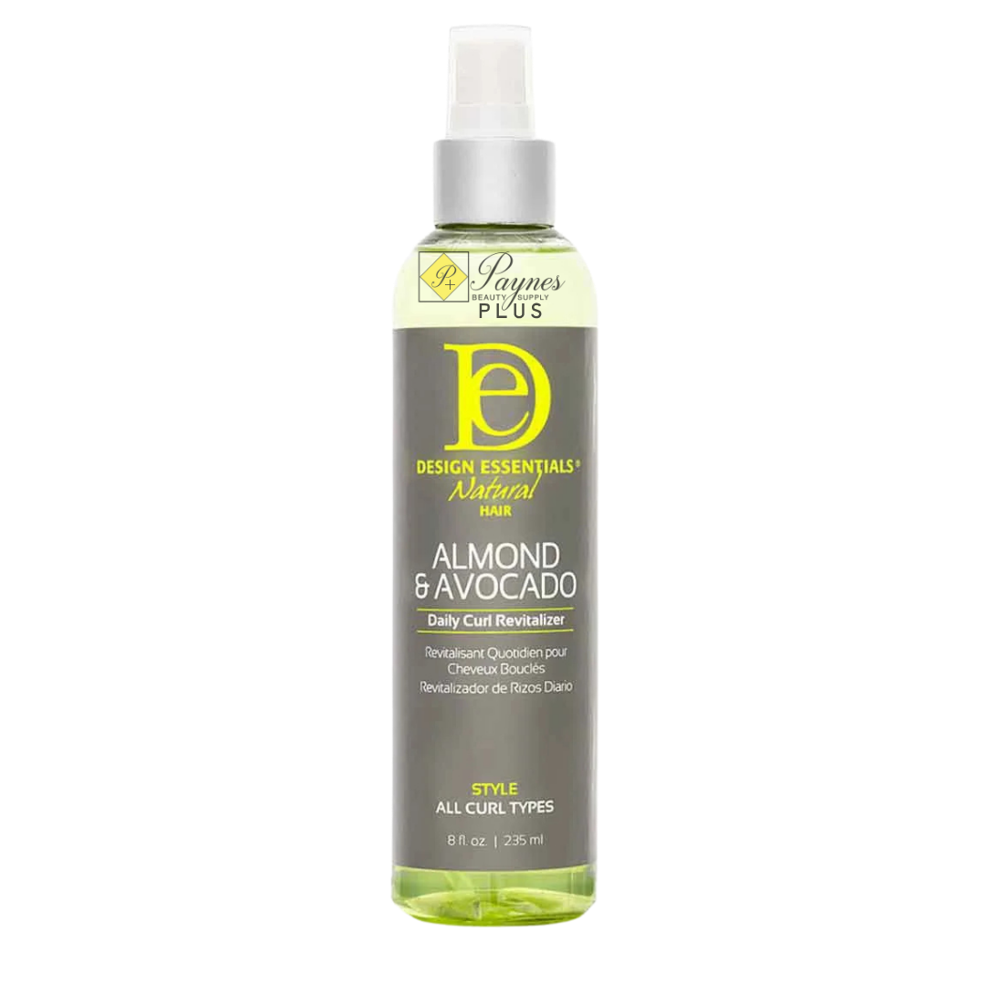 Design Essentials Almond & Avocado Daily Curl Revitalizer 8 oz curl refresher for moisture frizz control and second-day curl definition