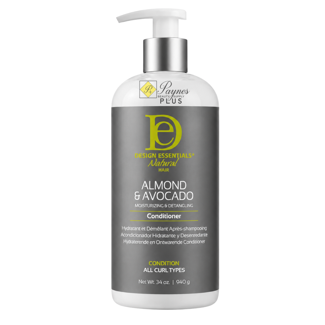 Design Essentials Almond & Avocado Moisturizing & Detangling Conditioner 34 oz for hydration softness frizz control and easy detangling