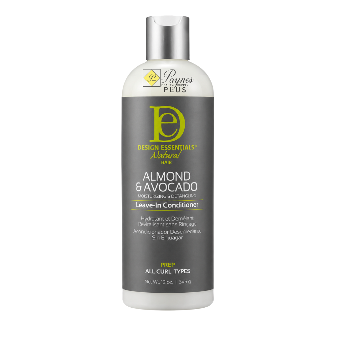 12oz Design Essentials Almond & Avocado Moisturizing & Detangling Leave-In Conditioner for lightweight hydration frizz control and easy detangling