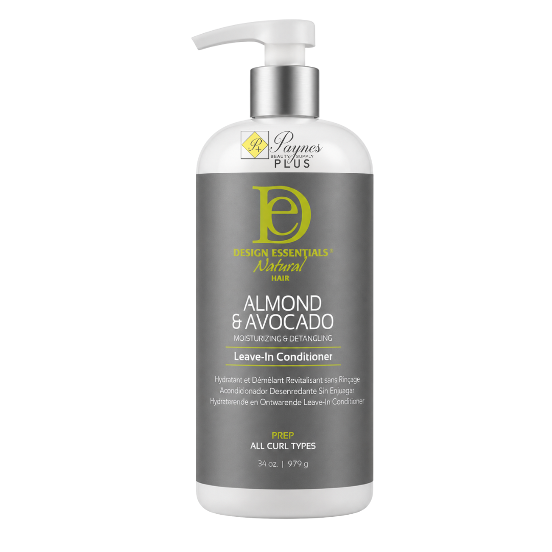 34oz Design Essentials Almond & Avocado Moisturizing & Detangling Leave-In Conditioner for lightweight hydration frizz control and easy detangling