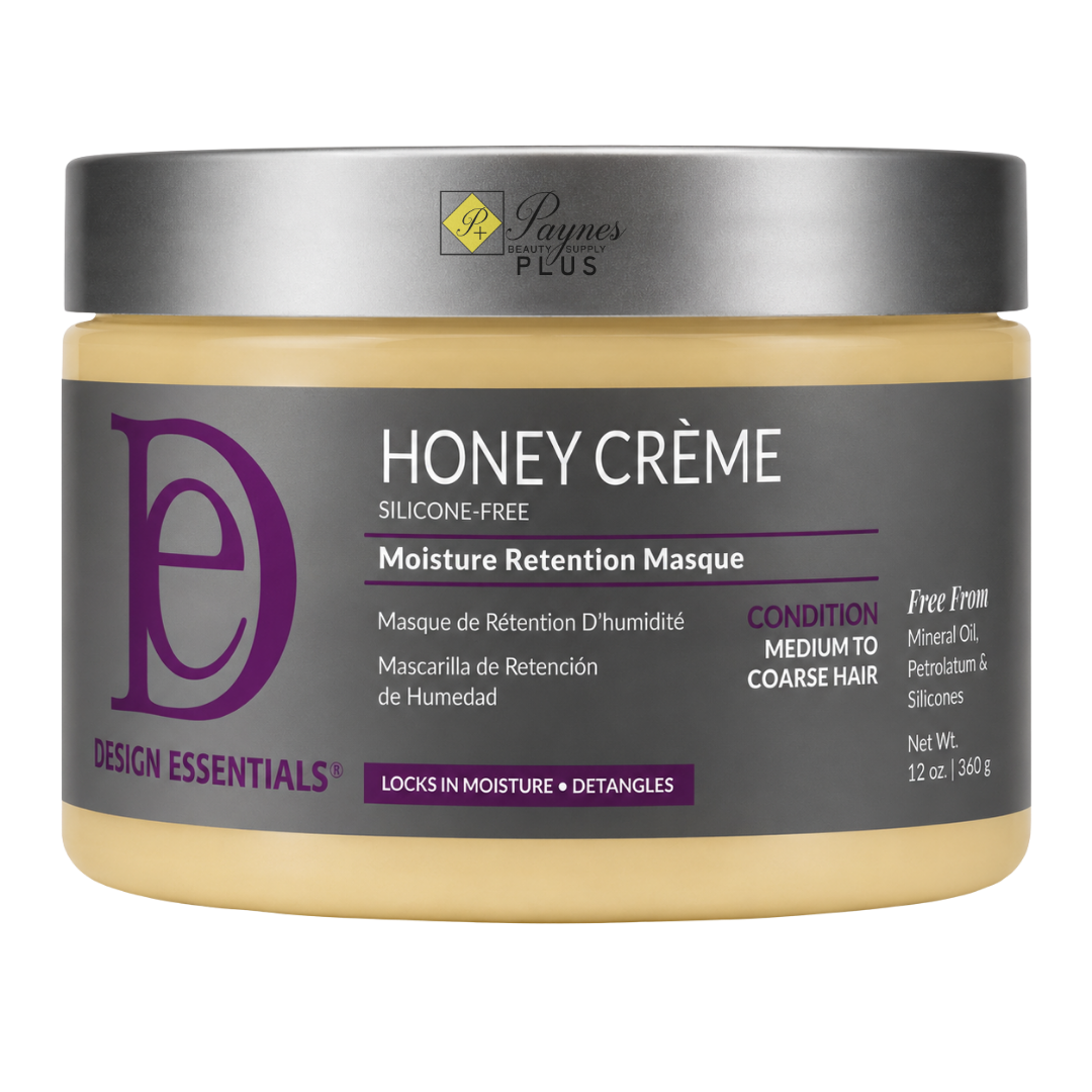 12oz Design Essentials Honey Crème Moisture Retention Masque deep conditioning treatment with honey and sunflower oil for dry damaged and coarse hair