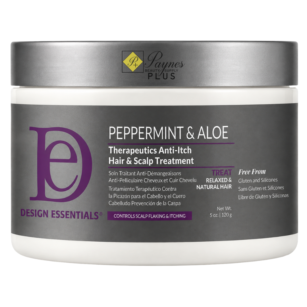 Design Essentials Peppermint & Aloe Soothing Scalp Care Treatment 5 oz cooling leave-in treatment for dry itchy flaky scalp