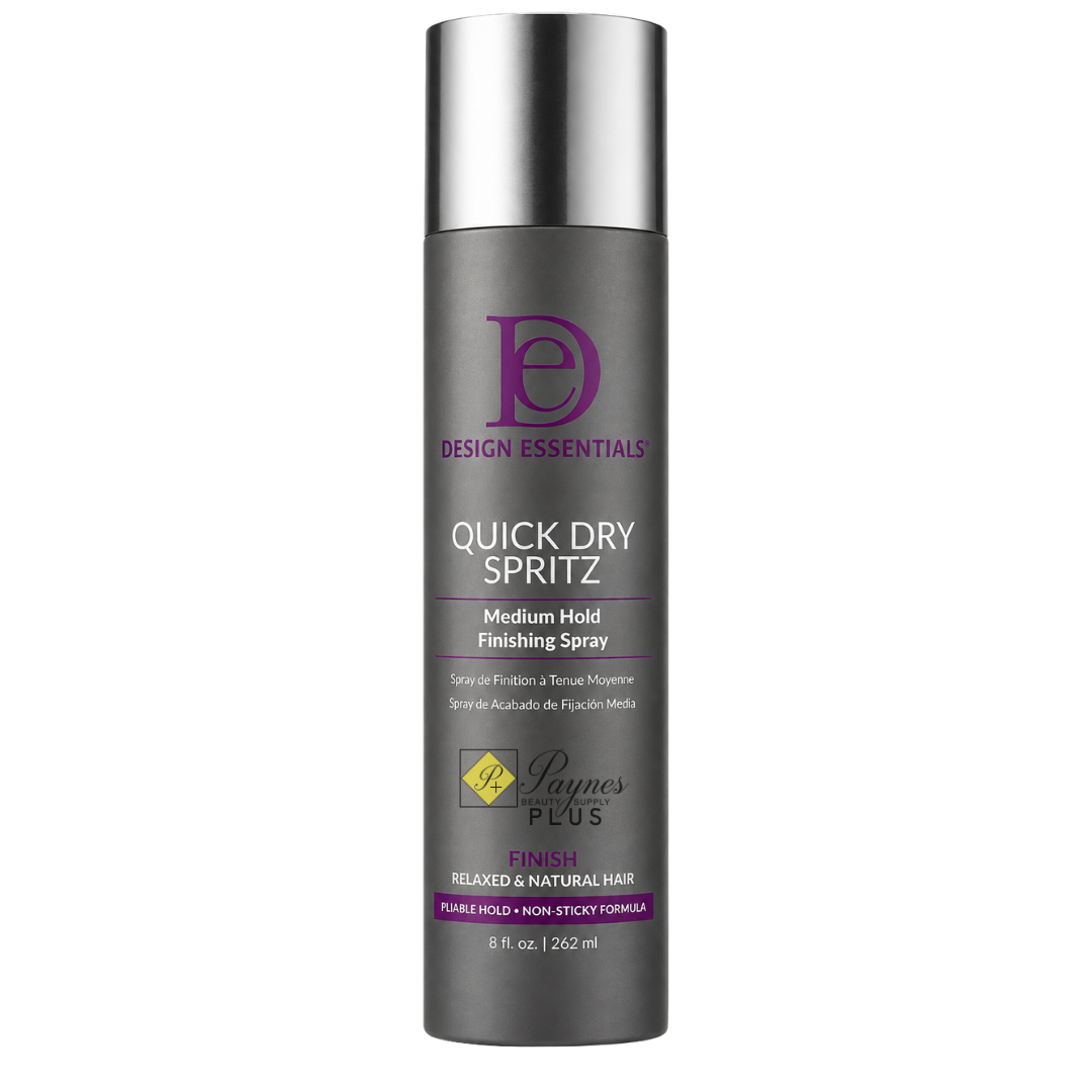 Design Essentials Quick Dry Spritz 8 oz fast-drying medium hold finishing spray for frizz control volume shine and silk press styling
