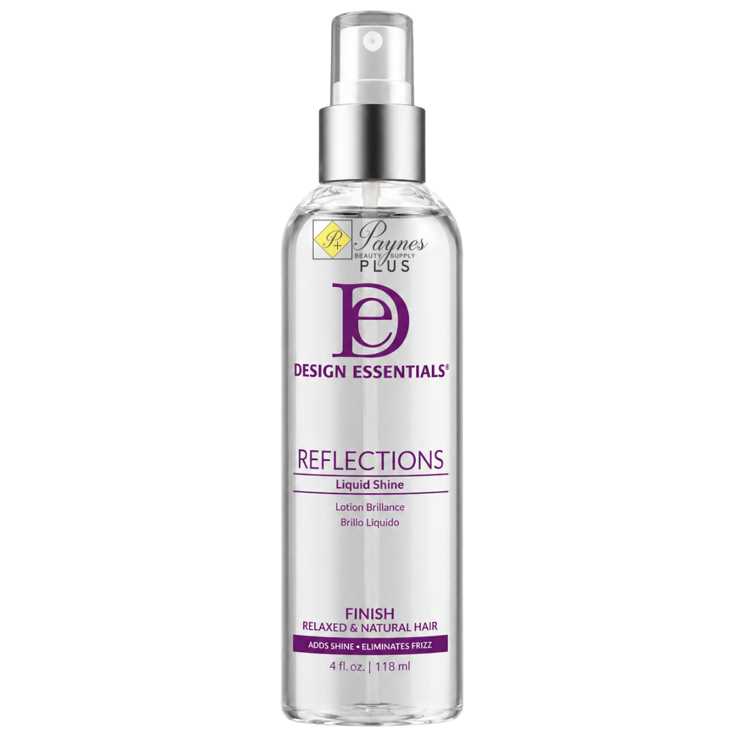 Design Essentials Reflections Liquid Shine Spray 4 oz lightweight anti-frizz shine spray with heat protection for all hair types
