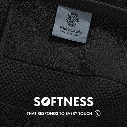 White Classic Hotel Collection Washcloths – 12‑Pack, 13x13" Ultra‑Soft 100% Combed Cotton, Quick‑Dry, Highly Absorbent Luxury Face Towels (650 GSM)